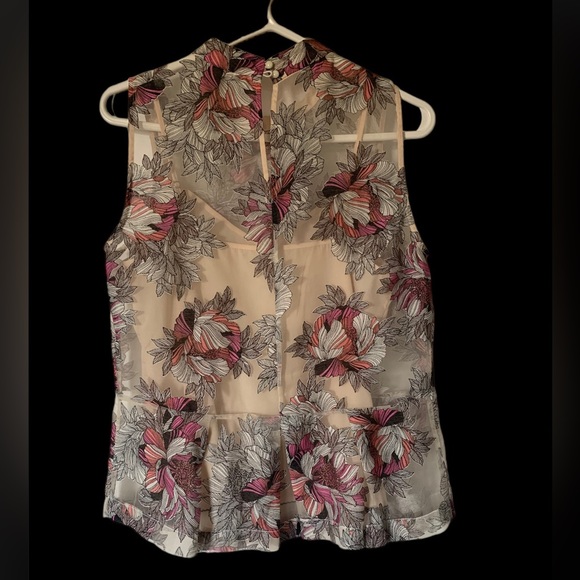 MOULINETTE SOEURS TERRACE SWING SHEER PEPLUM BLOUSE WITH CAMI SIZE 6 - Picture 5 of 10